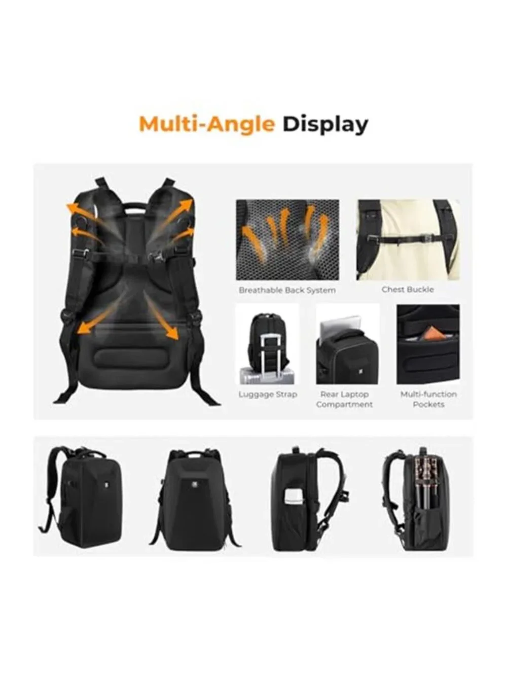 Men's Camera Backpack Hardshell Photography DSLR Camera Bag